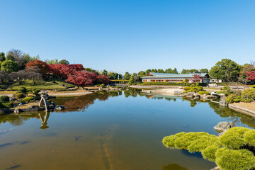 Fototapeta premium 晩秋の日本庭園の風景 11月