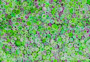 seamless fashion pattern, bright background, circles, balls, flowers, bubbles, yellow, green, purple, foam, pencil, handmade, paper, summer, material, texture, comic book background, abstraction, 