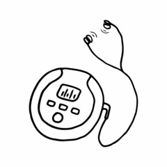 Vector illustration of cd player in doodle style
