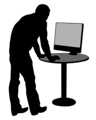 Businessman whit laptop on white background