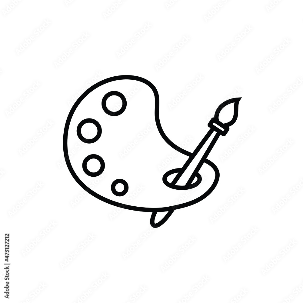 Poster a palette board. editable icons related to art painting. simple and minimalist vector symbol for ui ux website or mobile application of art. 