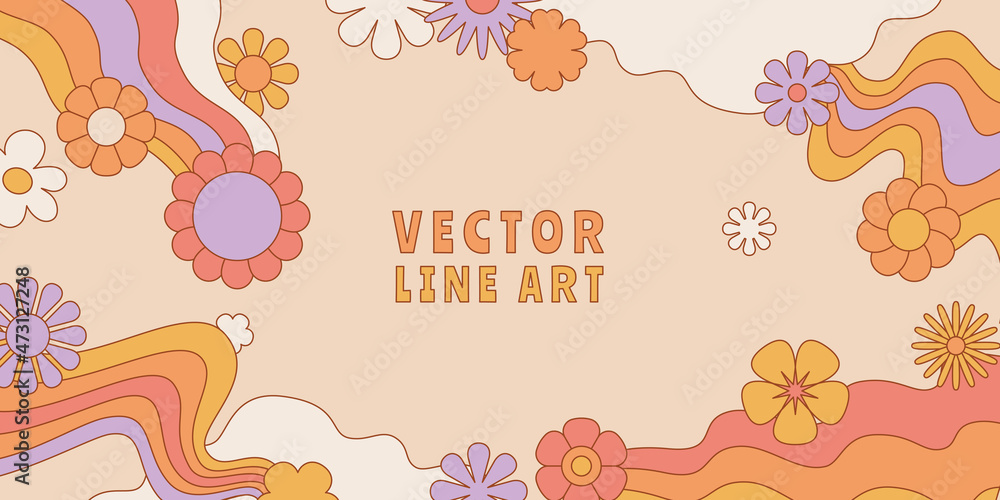 Poster Vector horizontal banner with copy space for text - design elements and shapes for abstract backgrounds and modern art - greeting card
