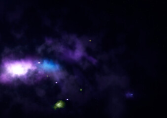 Naklejka premium Star field in space and a nebulae