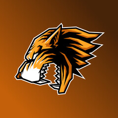 esport mascot of tiger head side view, this cool and fierce image is suitable for esport team logos or for extreme sport logo like skateboard, bmx, etc, can be used t-shirt or merchandise design