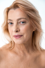 Fototapeta premium Dreamy senior lady with perfect skin