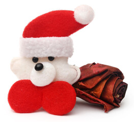 Dry rose buds with santa claus