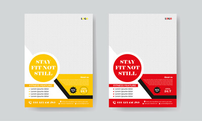 gym A4 fitness flyer template in to color flyer template