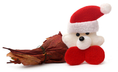 Dry rose buds with santa claus