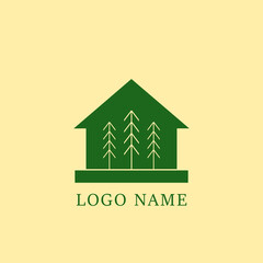 Logo green eco house for company