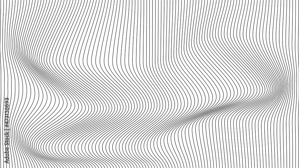 Poster perspective distorted white grid. digital background with wireframe wave. vector curve surface.