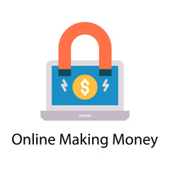 Online Making Money vector Flat Icon Design illustration. Web And Mobile Application Symbol on White background EPS 10 File