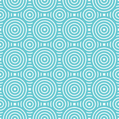 Fototapeta na wymiar Modern vector seamless texture with blue circles. Interior decor and other users