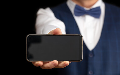 Business man with a phone in his hand