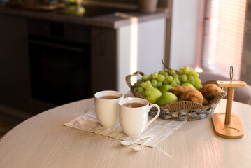 Still life with fruits in the kitchen