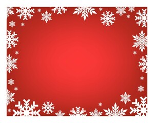 Red Christmas with white snowflake frame