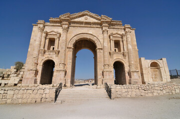 Fototapeta na wymiar The Arch of Hadrian In Jerash, Jordan