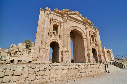 The Arch of Hadrian In Jerash, Jordan