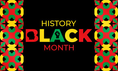 Black History Month. Celebrated annually in February in the USA and Canada, October in Great Britain . Background, poster, greeting card, banner design. 