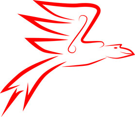 Logo design with concept red eagle flying