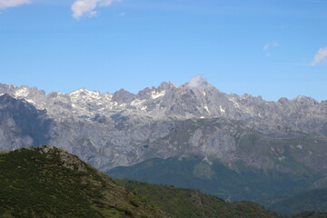 beautiful landscape of mountain ranges peaks of Europe Spain