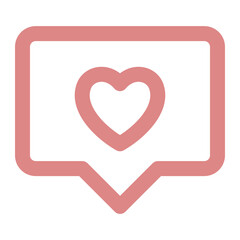 Love icon Editable Stroke - Heart icon and bubble chat or message