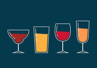 Champagne logo design. Cheers vector. Champagne glass logo. Glass beer and wine icon.