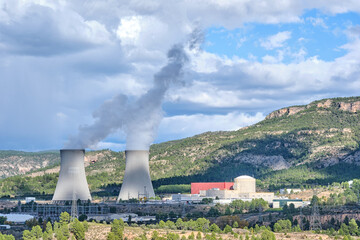 Cooling towers at nuclear power plant