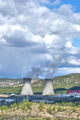 Cooling towers at nuclear power plant