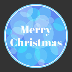 new year sticker, blue, in flat style, vector