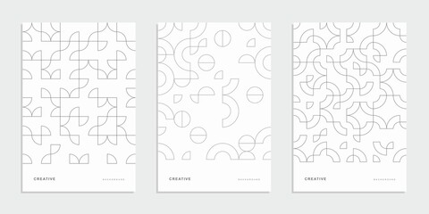 Abstract geometric technological company brochure. Vector business flyer.