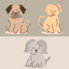 icons cute dogs