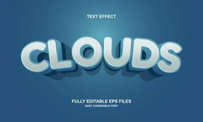 clouds style editable text effect