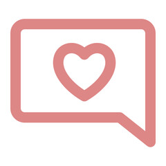 Love icon Editable Stroke - Heart icon and bubble chat or message