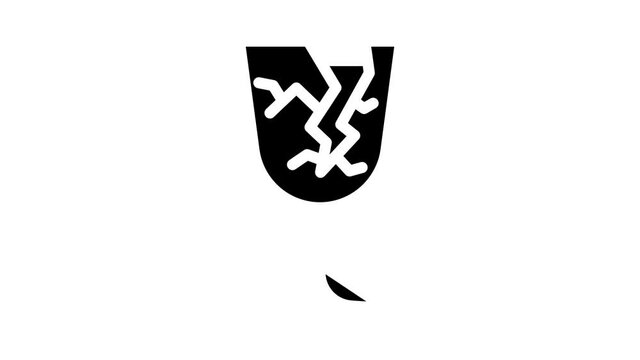 fragile mark animated glyph icon fragile mark sign. isolated on white background