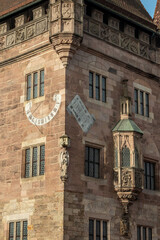 Historic building with a sandstone facade, Nuremberg, Bavaria, Germany