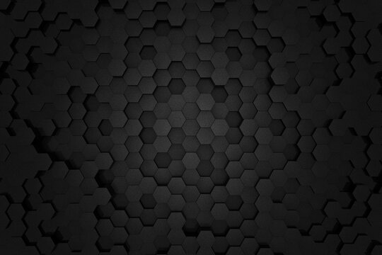 Honeycombs. Background abstract minimalistic texture with many rows of volumetric figures of hexagons lying in the light. Animation. Mobile briquette wall. © Алиса Шевкунова