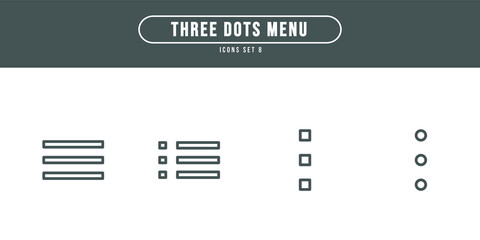 Three Dots Menu More Simple Icon Set