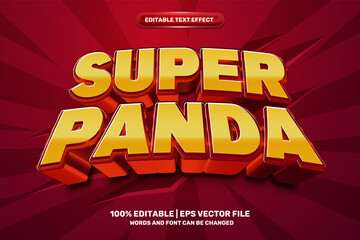 super panda hero 3D Editable text Effect Style © agungkreatif