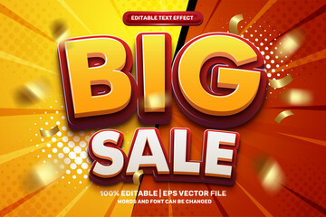 big Sale badge Bold 3D Editable text Effect Style
