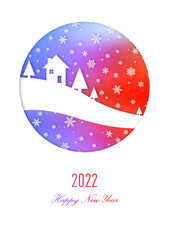 Happy new year 2022 rainbow vintage card