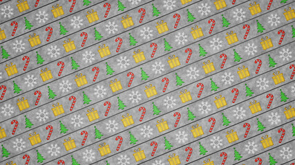 Winter texture backround with christmas icons light