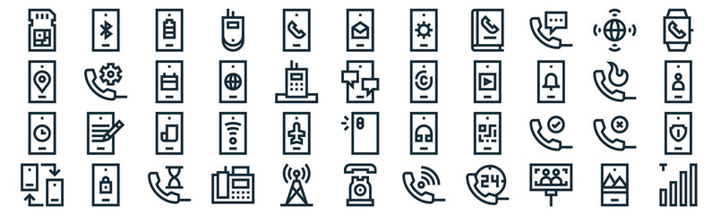 phone thin line icon set such as pack of simple smartphone, internet, smartphone, lock, smartphone, worldwide icons for report, presentation, diagram, web design
