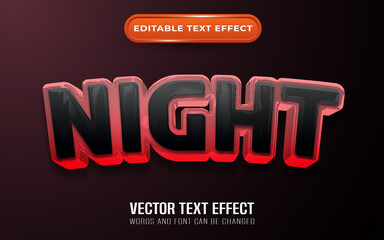 Night editable text effect