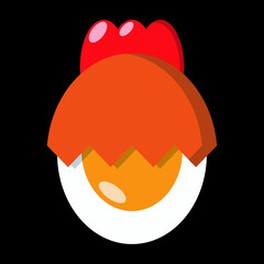 Logo template inspired by an egg and the crest of a rooster, which is packaged in a simple and unique way.