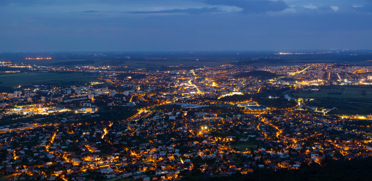 Nitra city at night, aerial view © Milan Noga reco