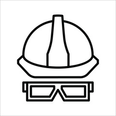 Construction safety helmet icon on white background. color editable. eps 10