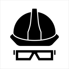 Construction safety helmet icon on white background. color editable. eps 10