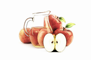 Fresh and delicious apples and juice  © artpluskr
