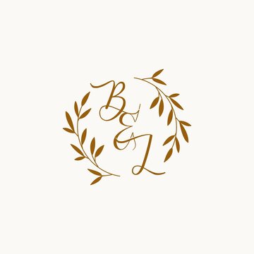 BL initial wedding monogram logo