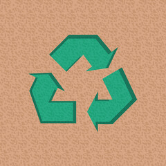 recycle emblem on cork board